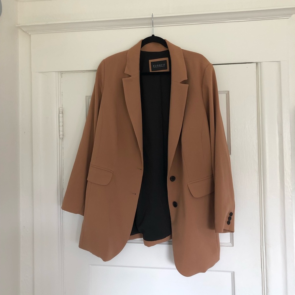 Eloquii camel long blazer